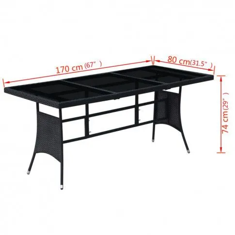 Szczegółowe zdjęcie nr 5 produktu vidaXL 9-cz. zestaw mebli ogrodowych z poduszkami, rattan PE, czarny