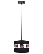 Czarna nowoczesna lampa wisząca z abażurem - A536-Vakra