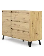 Nowoczesna komoda z szafką i szufladami dąb artisan - Bilgo 3X w sklepie Edinos.pl