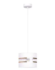 Biała lampa wisząca z okrągłym abażurem - A542-Zeva