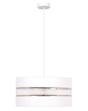Biała elegancka lampa ze złotymi zdobieniami nad stół - A543-Zeva