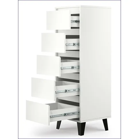 biała komoda z 5 szufladami Egner 6X