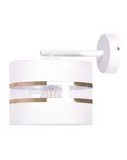 Biała elegancka lampa ścienna z abażurem - A546-Zeva