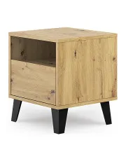 Szafka nocna na nóżkach z szufladą dąb artisan - Bilgo 7X w sklepie Edinos.pl