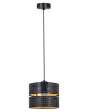 Czarna lampa wisząca z dwuczęściowym abażurem - A548-Amfa