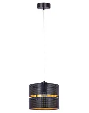 Czarna lampa wisząca z dwuczęściowym abażurem - A548-Rawel w sklepie Edinos.pl