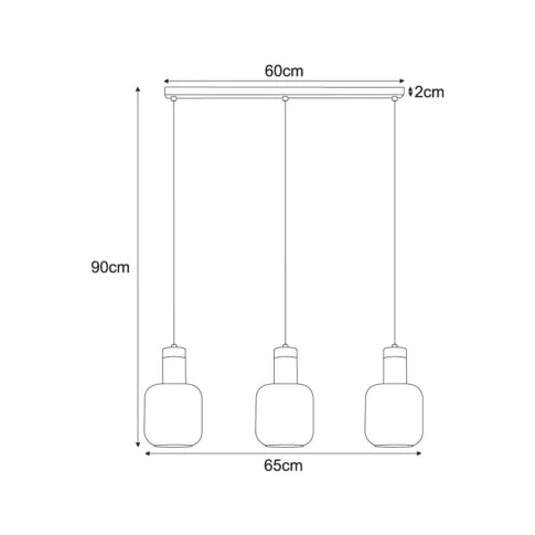 Rozmiar lampy A557-Vami
