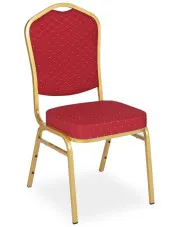 Czerwone krzesło bankietowe na złotej podstawie - Evio 3X w sklepie Edinos.pl