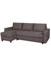 Narożnik z pojemnikiem i funkcją spania w kolorze mocca - Sterex w sklepie Edinos.pl