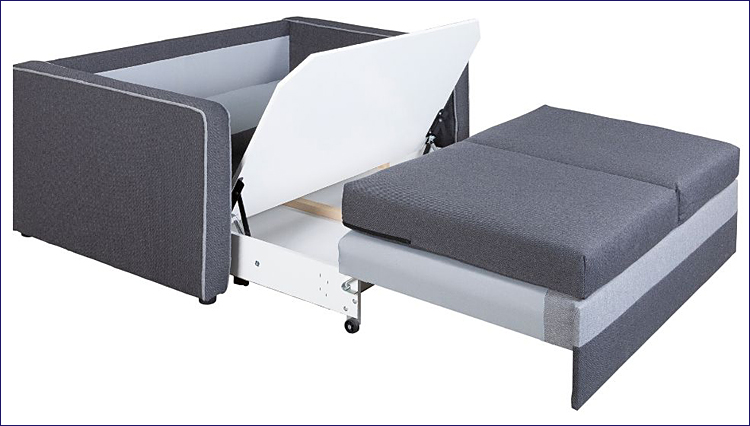 popielata sofa z pojemnikiem Irlo