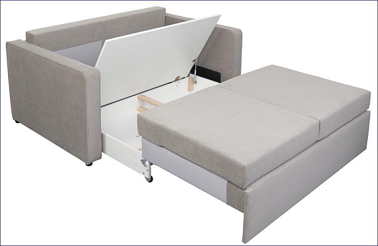 szara sofa z pojemnikiem Morivo