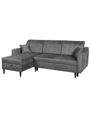 Szary pikowany narożnik rozkładany z pojemnikiem - Gabor w sklepie Edinos.pl