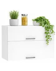 Biała górna szafka wisząca podwójna połysk 80 cm - Lucio 33X w sklepie Edinos.pl