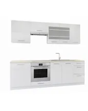 Zestaw białych szafek kuchennych 8 sztuk 240 cm - Lucio 5X w sklepie Edinos.pl