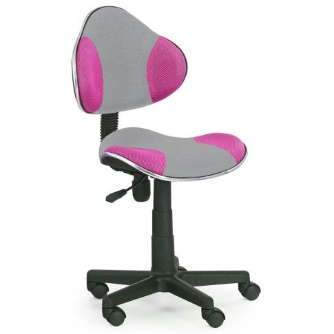 Zdjęcie produktu Fotel młodzieżowy Liber - różowo-szary.