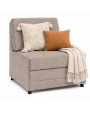 Beżowy tapicerowany fotel z funkcją spania - Orvo w sklepie Edinos.pl