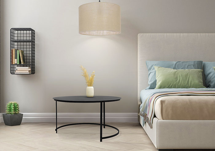 Loftowy czarny stolik kawowy na metalowej podstawie Andras 4X