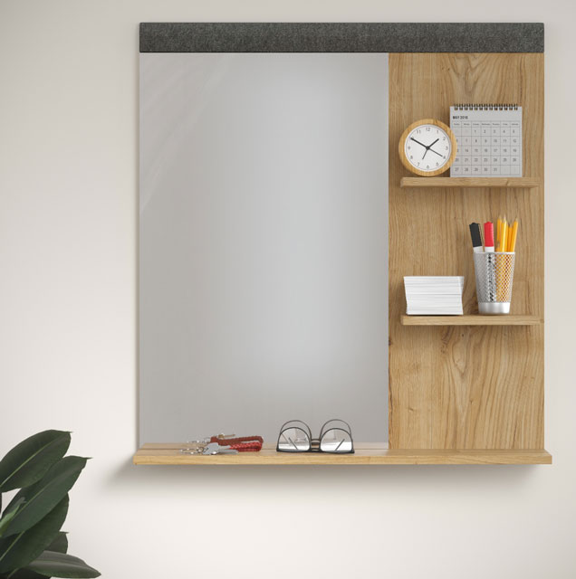 Wnętrze z wykorzystaniem lustra ściennego dąb navarra + grafit Grelona 8X