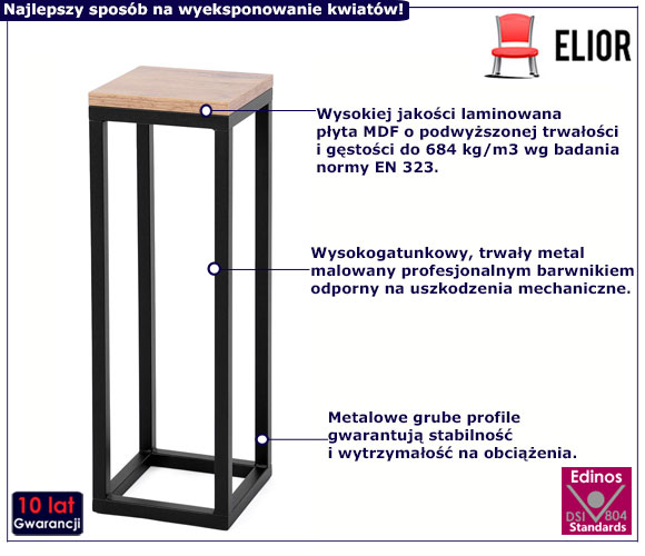 Nowoczesny niski stojak na kwiaty Steva 4X