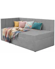 Pikowany szary tapczan z pojemnikiem - Topeo w sklepie Edinos.pl