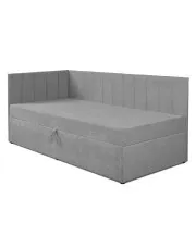 Pikowany szary tapczan dla chłopca z pojemnikiem - Topeo w sklepie Edinos.pl