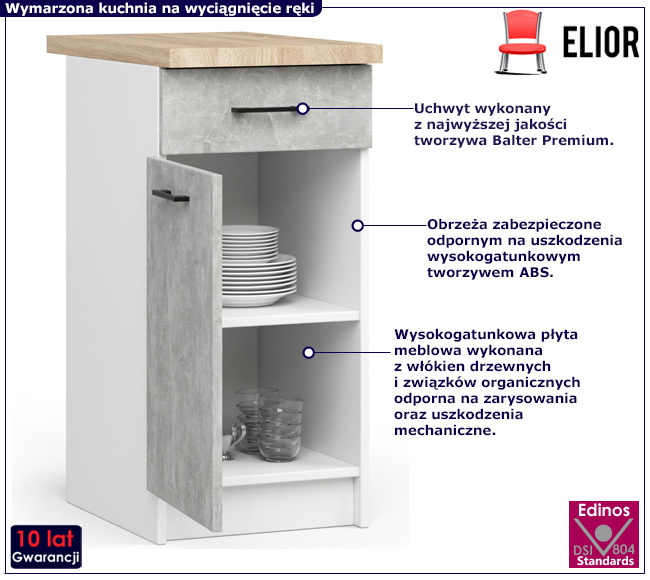 Szafka kuchenna Poli 3X beton