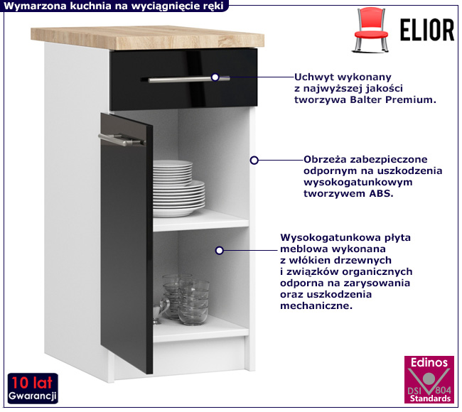 Szafka kuchenna Poli 3X czarny