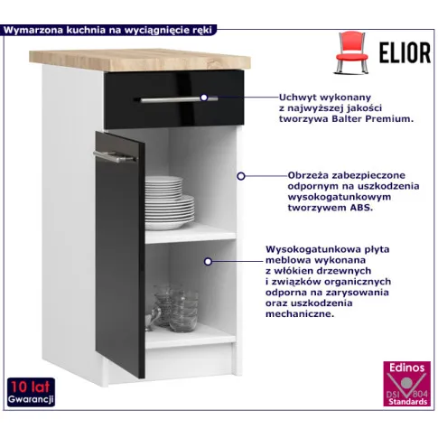 Biala szafka Cortez 3X czarny