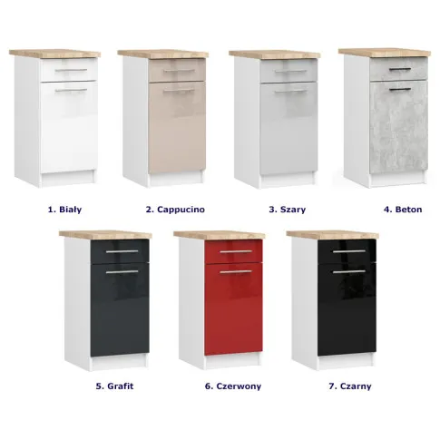 Dostępne kolory szafki Cortez 3X