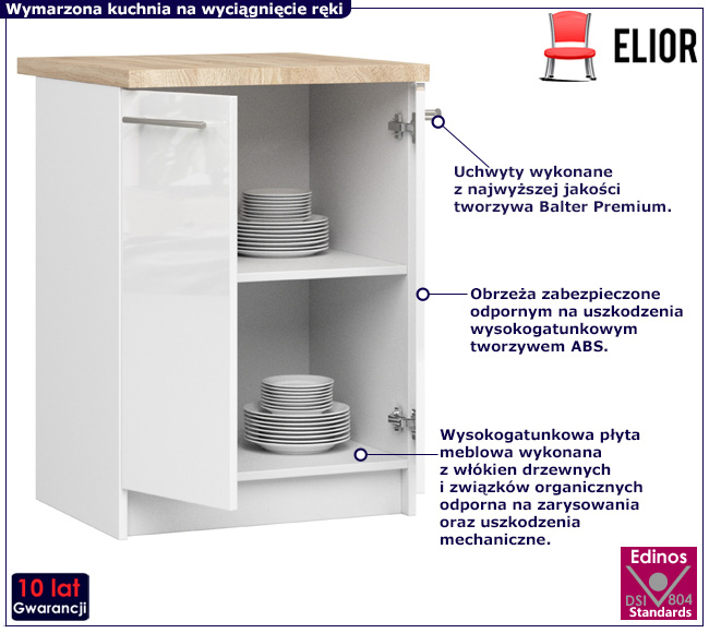 Szafka kuchenna Cortez 4X biały połysk