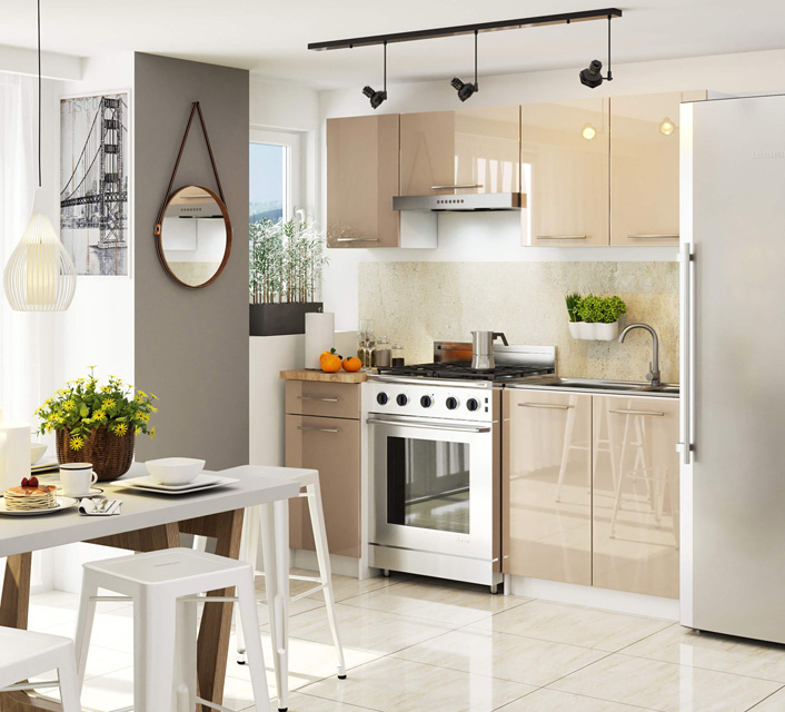 Wizualizacja wnętrza z kolekcją Cortez cappuccino