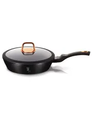 Czarna patelnia ze szklaną pokrywą 24 cm - Olonix 4X w sklepie Edinos.pl