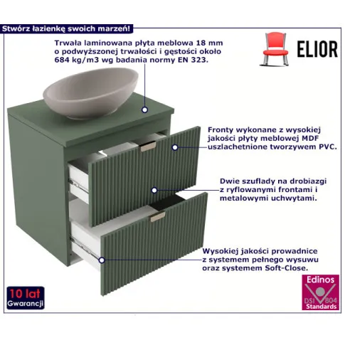 Ryflowana szafka ścienna pod umywalkę Oxel 3X