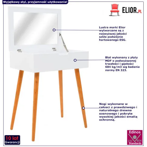 Fotografia Mała toaletka z chowanym lustrem - Peligro 3X z kategorii Toaletki