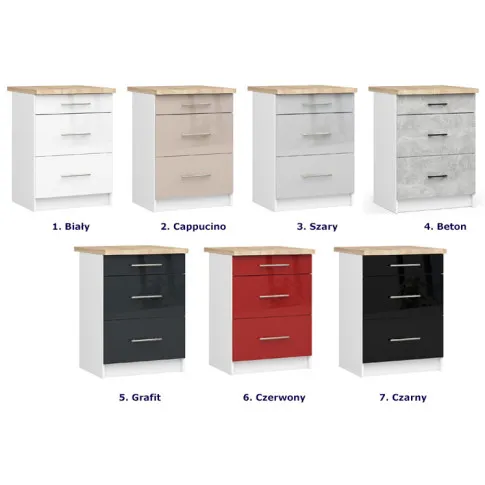 Dostępne kolory szafki Cortez 6X