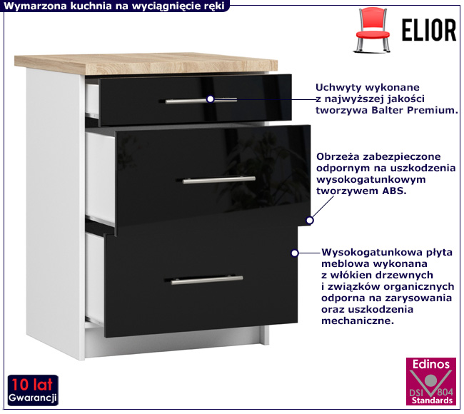 Dolna szafka kuchenna Poli 6X czarny
