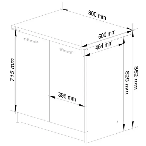  Wymiary szafki kuchennej 7X