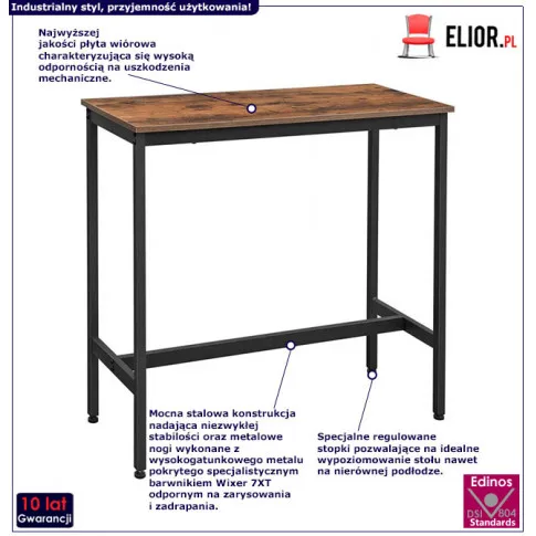 Fotografia Stół do pomieszczeń gospodarczych w stylu loftowym - Vega 3X z kategorii Piwnica i garaż