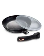 Czarna patelnia z odpinaną rączką 28 cm - Olonix 10X w sklepie Edinos.pl