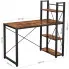 Szczegółowe zdjęcie nr 7 produktu Brązowe biurko z regałem do garażu - Iverx