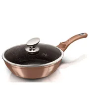 Granitowa złota patelnia z pokrywą 24cm - Swerik 4X w sklepie Edinos.pl