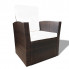 Fotel z zestawu brązowych mebli ogrodowych Utenas