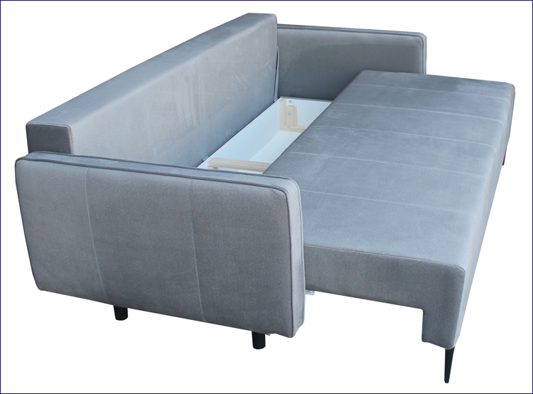 szara sofa z pojemnikiem Exa