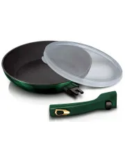 Zielona patelnia z odpinaną rączką i pokrywką 24cm - Mibero 5X w sklepie Edinos.pl