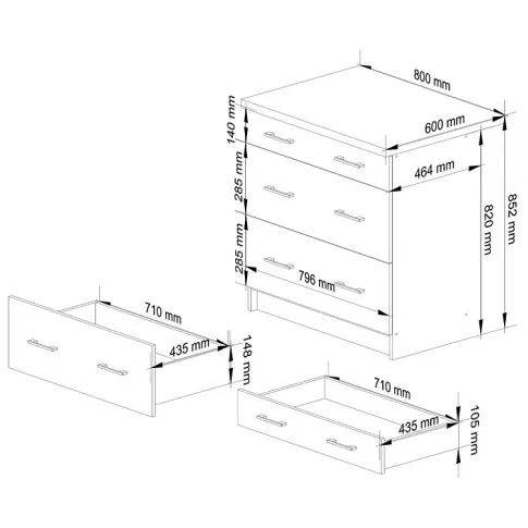 Wymiary szafki kuchennej Cortez 8X