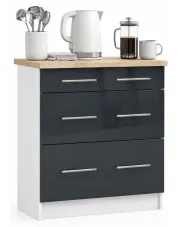 Stojąca szafka kuchenna w kolorze grafitowym - Poli 8X w sklepie Edinos.pl