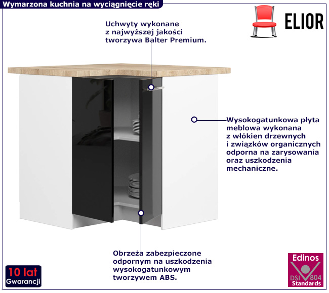 Dolna szafka kuchenna Poli 9X czarny