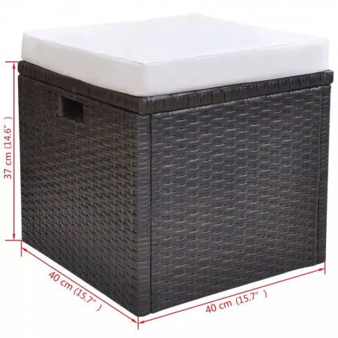 Szczegółowe zdjęcie nr 5 produktu vidaXL 6-cz. zestaw mebli ogrodowych z poduszkami, rattan PE, czarny