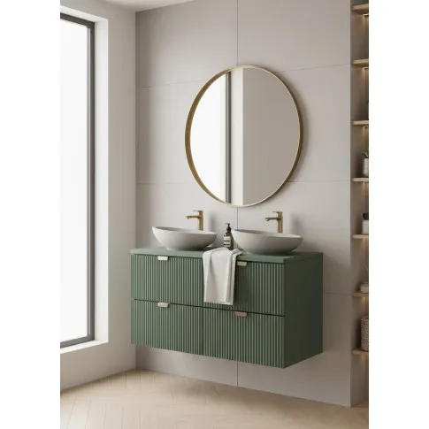 Szałwiowa podwójna szafka wisząca pod umywalkę   Enda 6X