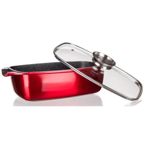 Czerwona brytfanna z powłoką granitową Igedis 13X